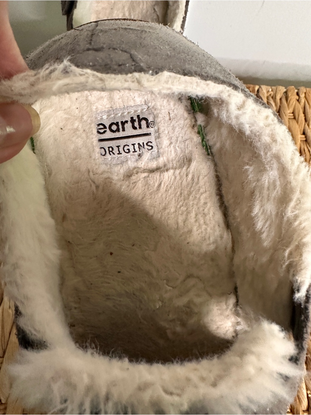 Earth Origins Cozy Faux Shearling Slip-On In Light Gray